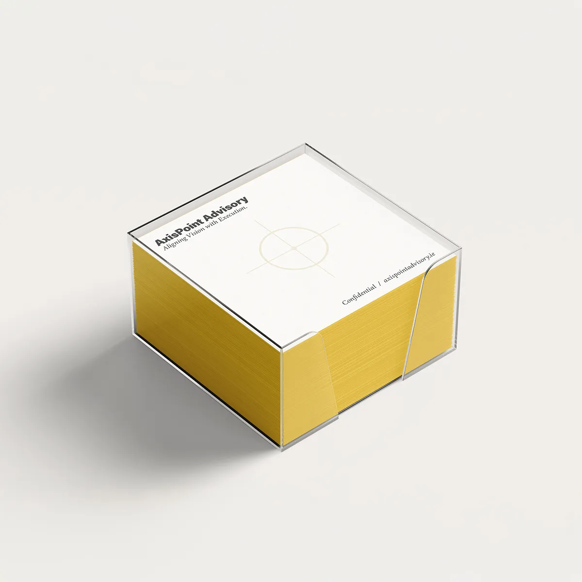 Branded sticky notes with company logo