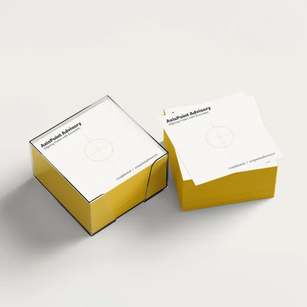 Branded sticky notes with company logo