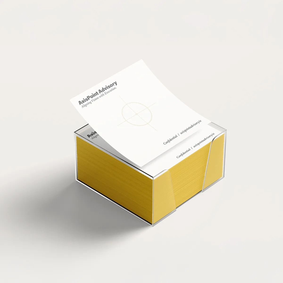 Branded sticky notes with company logo