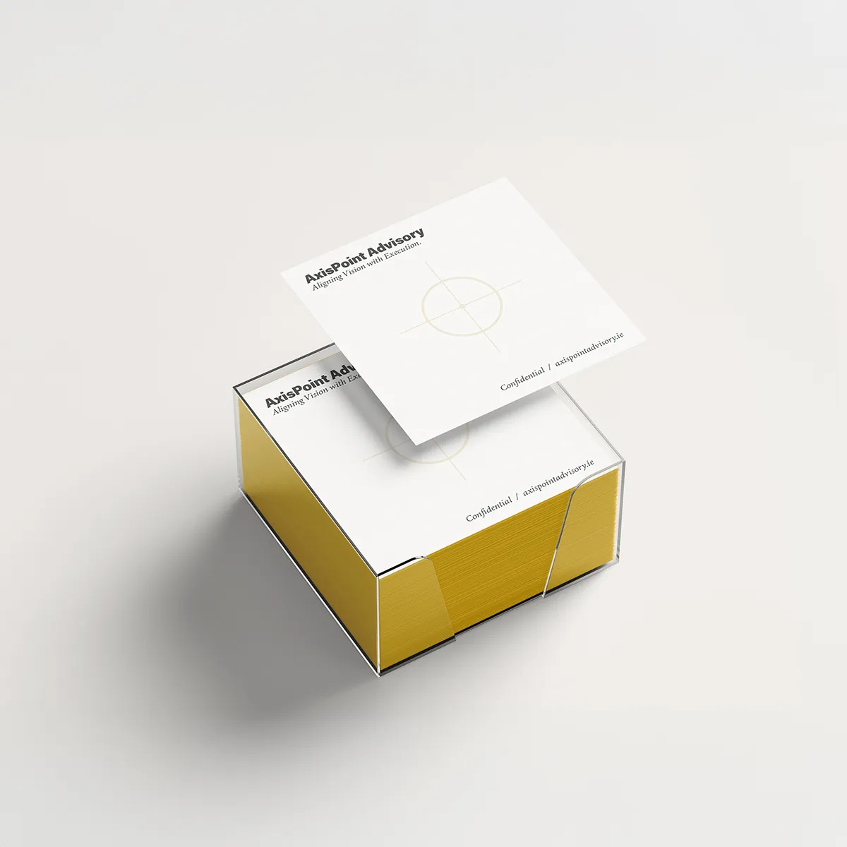 Branded sticky notes with company logo