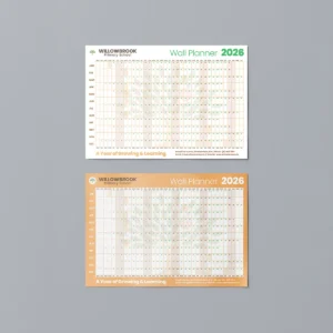 Large format wall planner calendar for office use
