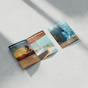 Folded promotional leaflet with custom business design