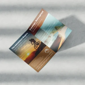 Folded promotional leaflet with custom business design