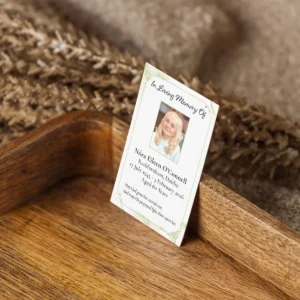 Memorial cards and bookmarks with personalised design