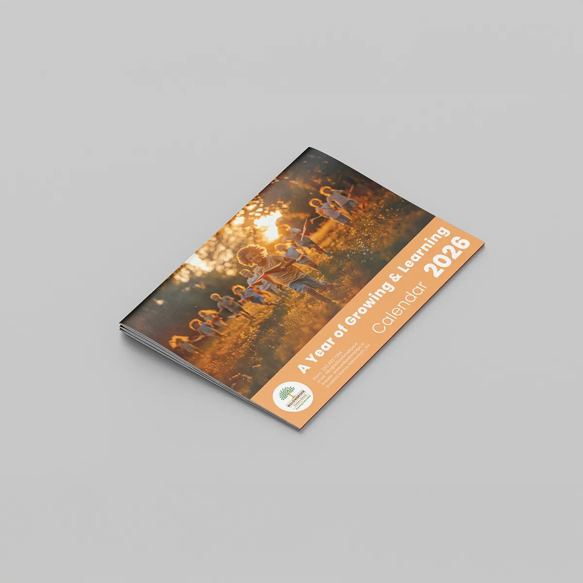 Saddle stitched wall calendar with custom branding