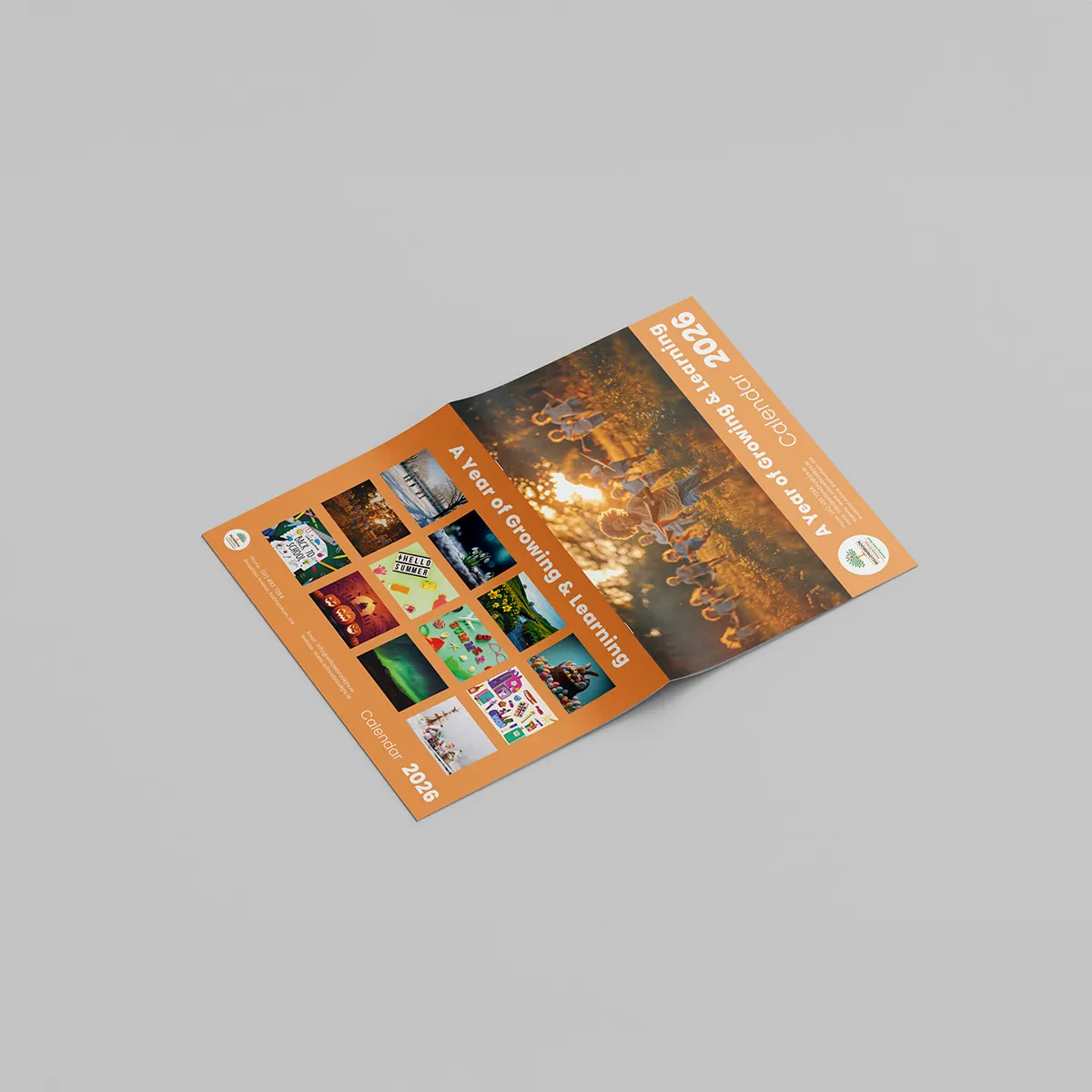 Saddle stitched wall calendar with custom branding