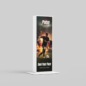 Lightbox display stand with illuminated exhibition graphics for trade shows and retail promotions