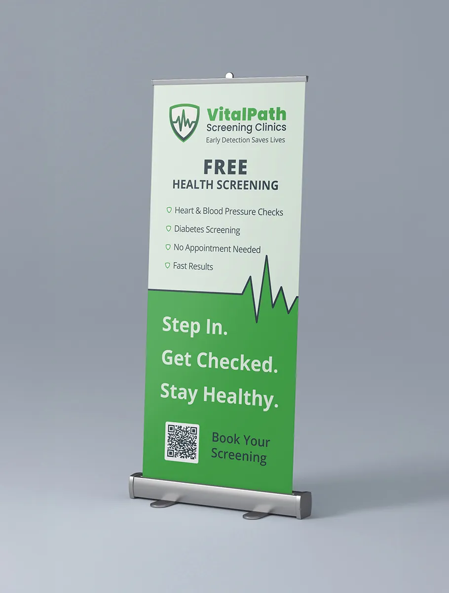 Print that pops pull up banner display for events and exhibitions