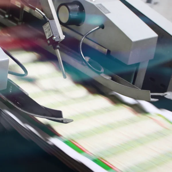 Direct mail being processed for postal delivery